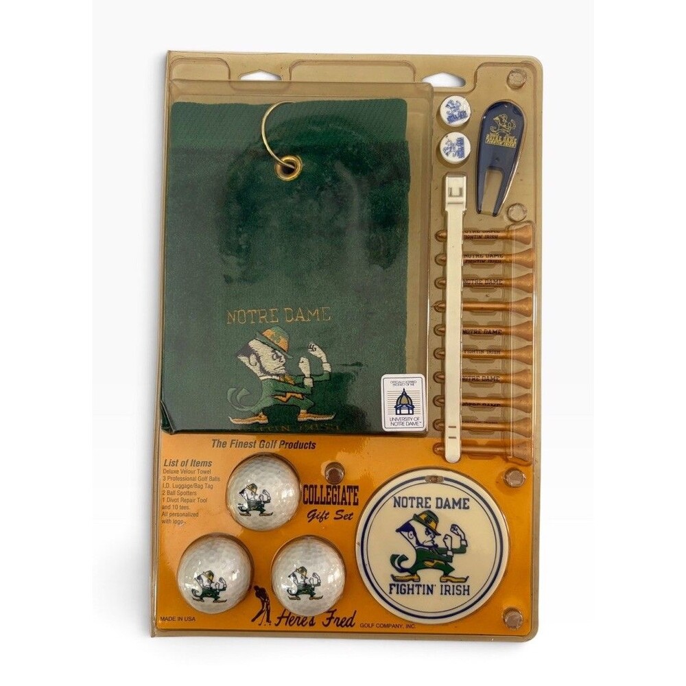 RARE Notre Dame Fighting Irish Golf Gift Set New Officially Licensed 18 Pcs Logo